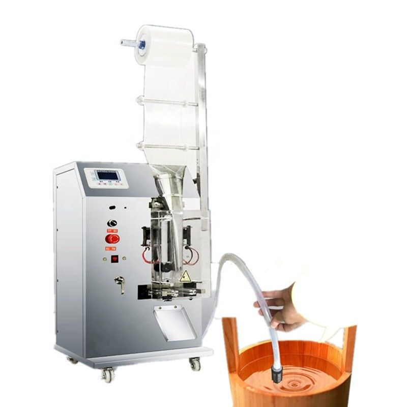Novo design 3 lados Selo Pequena máquina de embalagem vertical automática líquido puro suco molho saco de embalagem máquina