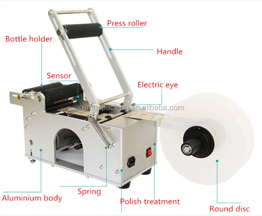MT50 Máquina de rotulagem semiautomática de garrafas redondas