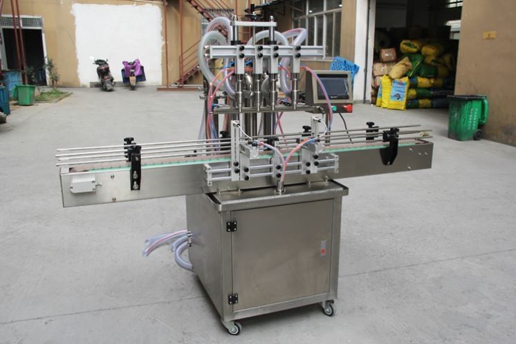 Novo design semi-automático óleo / suco / água / mel líquido vidro pode plástico garrafa de enchimento embalagem máquina