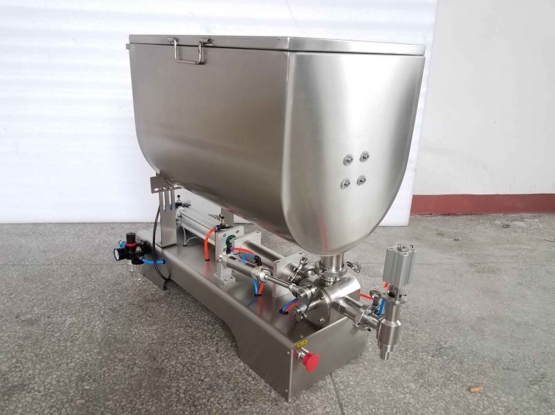 Máquina de preenchimento de pasta líquida com misturador tipo U