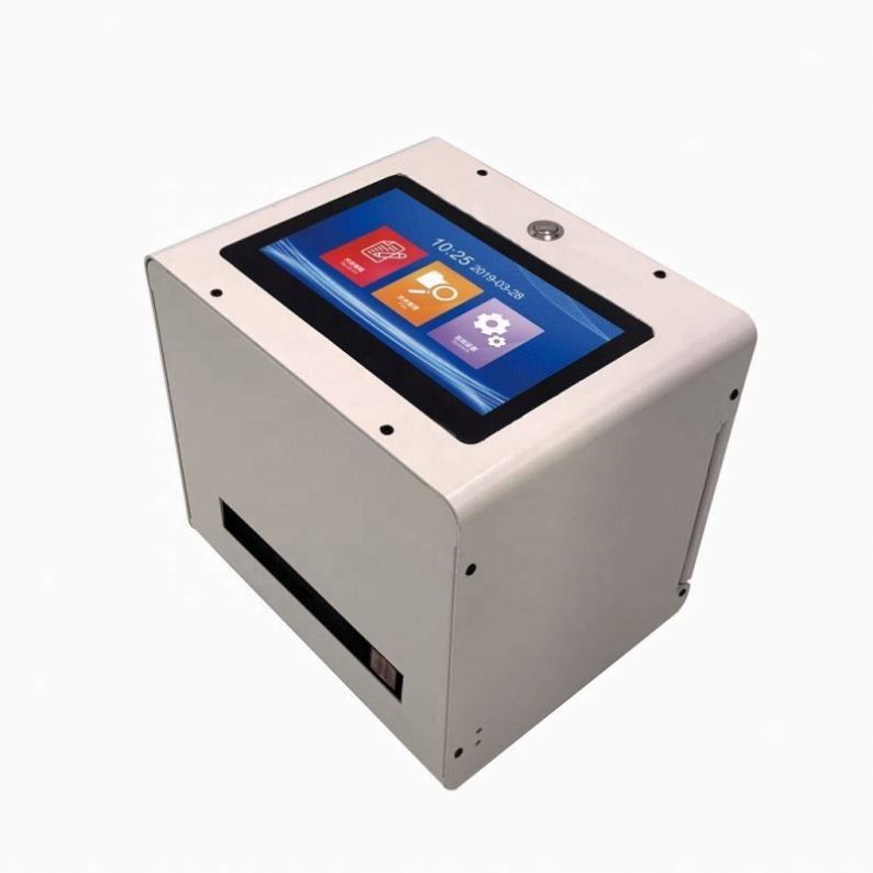 Impressora de jato de tinta de tela sensível ao toque Smart Static Desktop para garrafa para carimbo Data de validade Código QR do lote