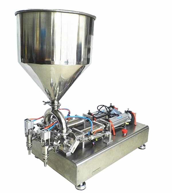 220V Máquina de preenchimento de creme semi-automática de cabeças duplas para molho de ketchup de pasta cosmética