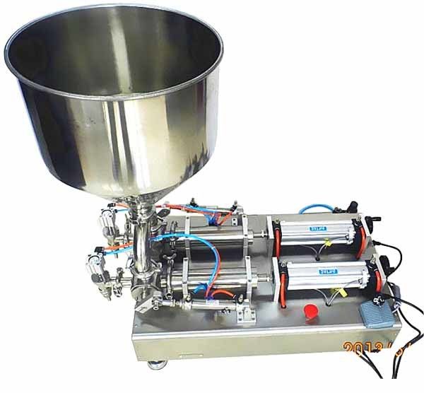 220V Máquina de preenchimento de creme semi-automática de cabeças duplas para molho de ketchup de pasta cosmética