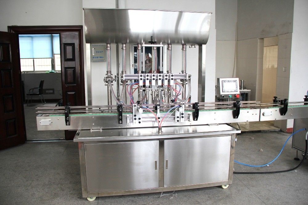 Máquina automática de enchimento de garrafas com pistão de 6 cabeças