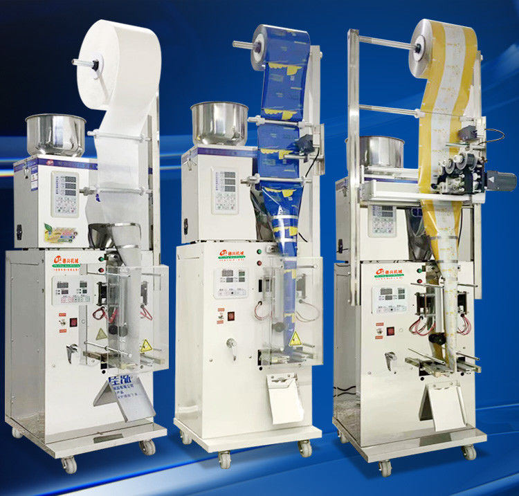 Máquina automática de preenchimento de sacos de sal, embalagem e vedação Máquina de madeira para especiarias Pó / nozes / grãos / arroz 2-200G