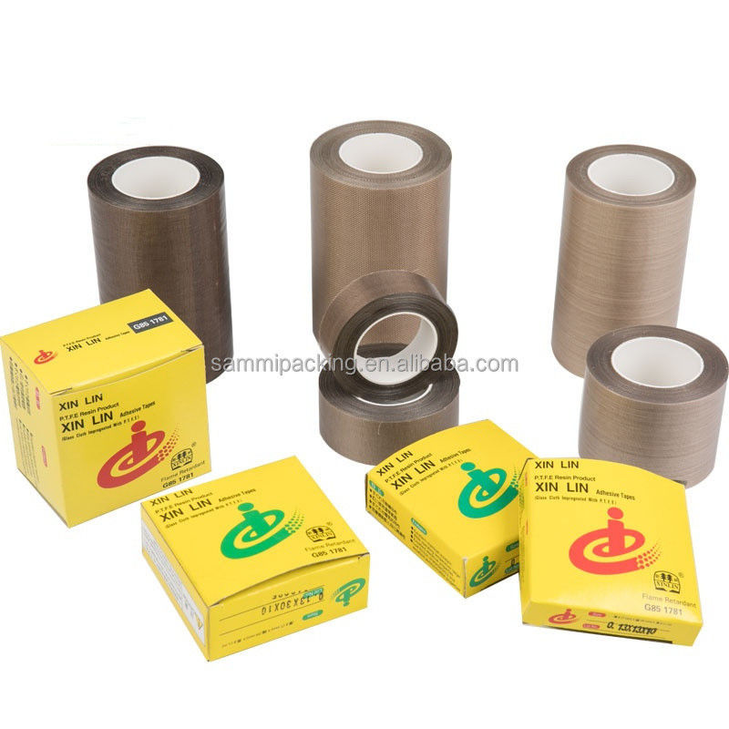 Faixa de fibra de vidro revestida com PTFE marrom para solda e vedação Largura do cinto 13/15/19/25/30/50MM