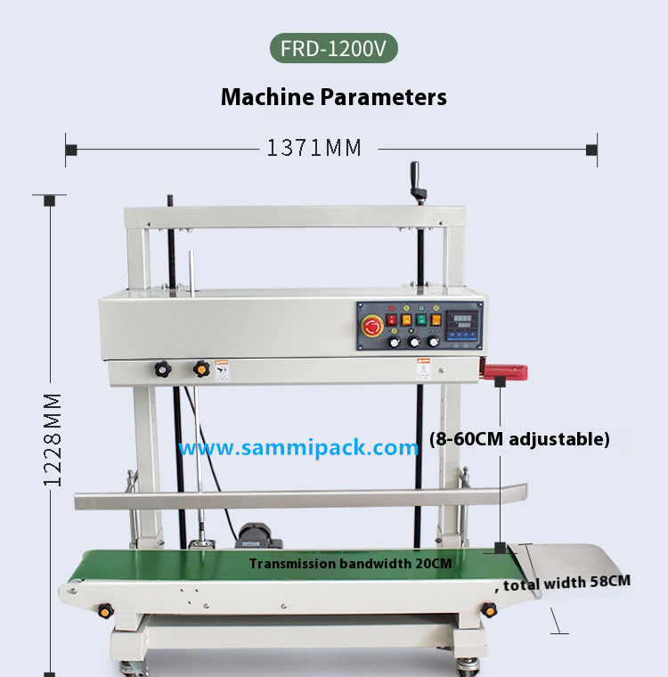 FRD-1200V Máquina de vedação térmica semiautomática elétrica para vedação contínua de sacos de plástico verticais para bolsas de bebidas madeira