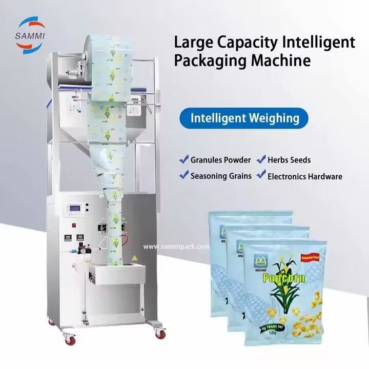 Máquina de embalagem de enchimento semiautomática de duas cabeças de grande peso para grãos de soja sementes de fertilizante em pó saquete