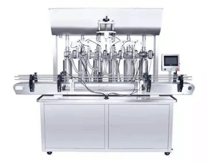 Máquina de enchimento de líquido de 4 bocalhas em linha Automático de transbordamento Filler de garrafa líquida para suco de bebida