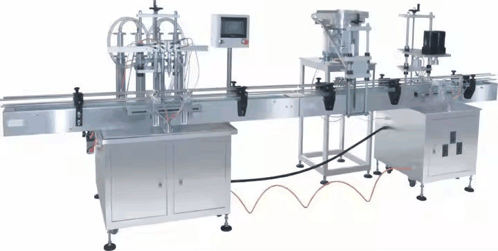Máquina de enchimento de líquido de 4 bocalhas em linha Automático de transbordamento Filler de garrafa líquida para suco de bebida