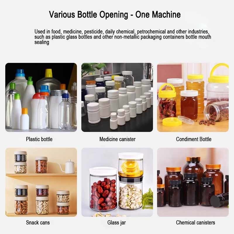 Fechador de garrafas de papel alumínio Máquina de vedação térmica por indução eletromagnética para latas de bebidas Barris Papel Equipamento de embalagem de vidro