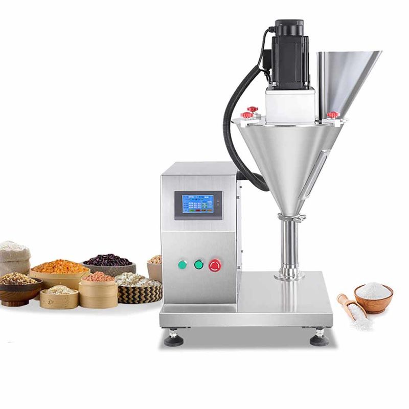 Máquina semi-automática de enchimento de pó seco Saco de garrafa Leite Cosmético Química em pó Pesagem dosagem Auger Máquina de enchimento de pó