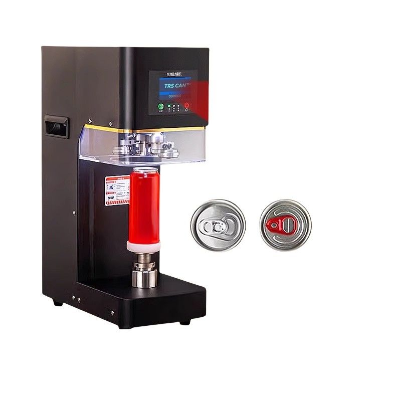 Máquina de vedação de latas de chá de bolhas - Seamer automático de latas de PET / soda para lojas de chá de leite, embalagens de suco e café