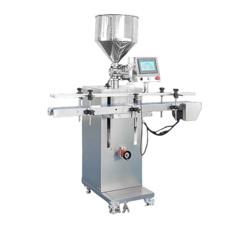 Máquina de enchimento de pasta vertical automática de alta qualidade Creme molho quente Ketchup máquina de enchimento com transportador e ecrã táctil
