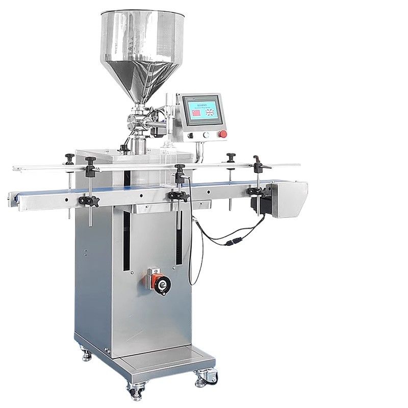 Máquina automática de enchimento de molho líquido de 220V Máquina de embalagem vertical de pasta de creme com tela sensível ao toque com bocal antigolas