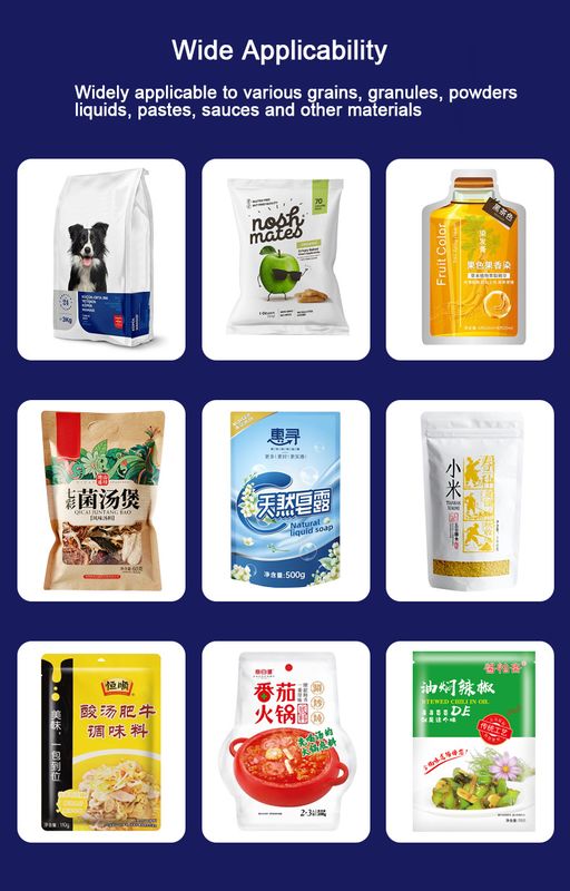 Máquina Automática de Embalagem de Grânulos Saco com Zíper Pré-Fabricado Multifuncional para Ração Animal, Ração para Gatos, Ração para Cães