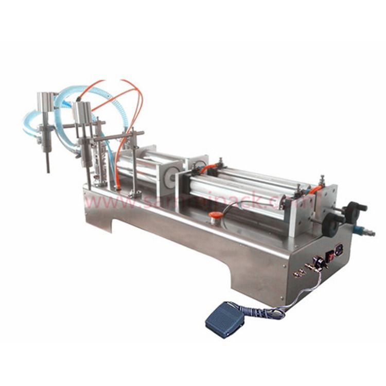 Máquina de Enchimento Pneumática com Bicos Duplos para Enchimento de Shampoo, Óleo, Químicos G1WY-2Y-500