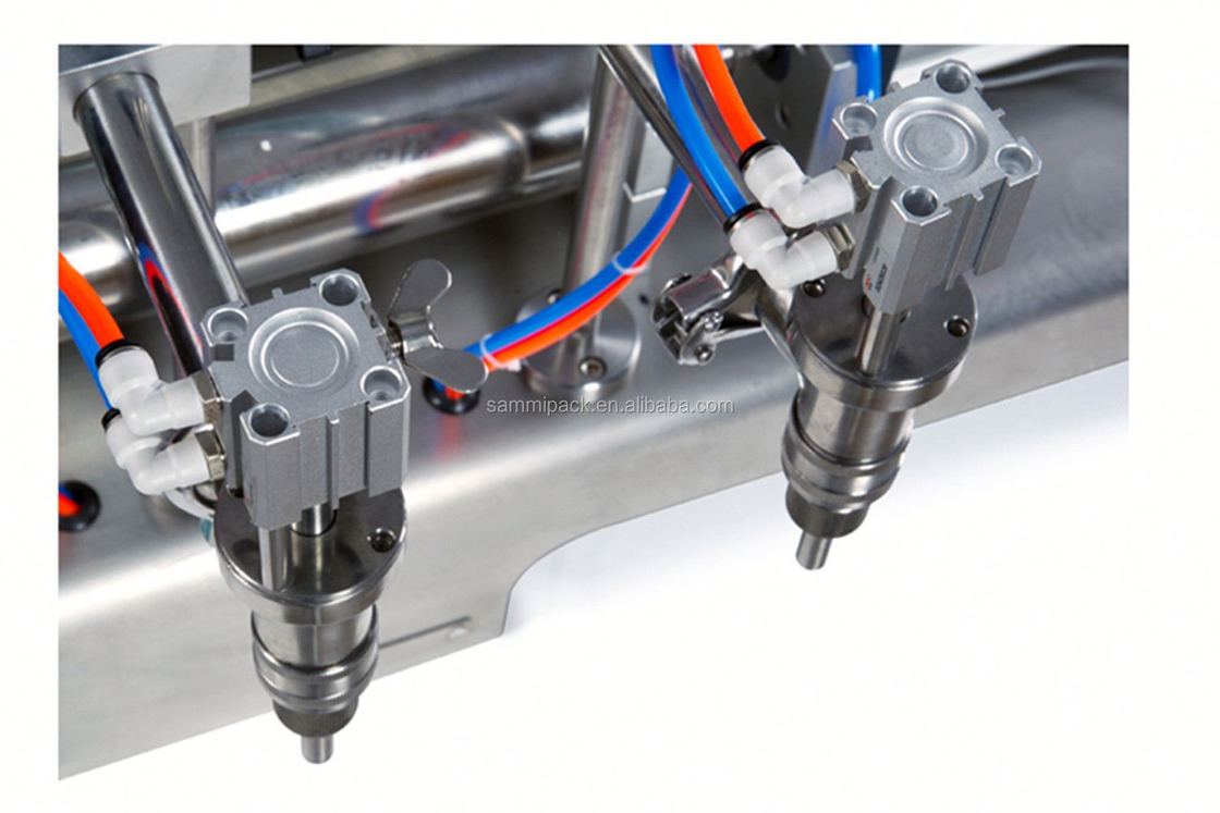 Máquina de enchimento semiautomática de 2 cabeças de garrafas de vidro de plástico PET de pequena escala 1000-5000ML