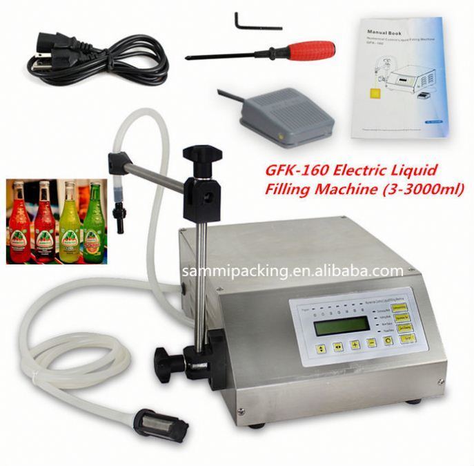 GFK-160 Enchedora Semi Automática 2-3500ml Digital para Água, Suco e Leite, Máquina de Enchimento de Líquidos em Garrafas
