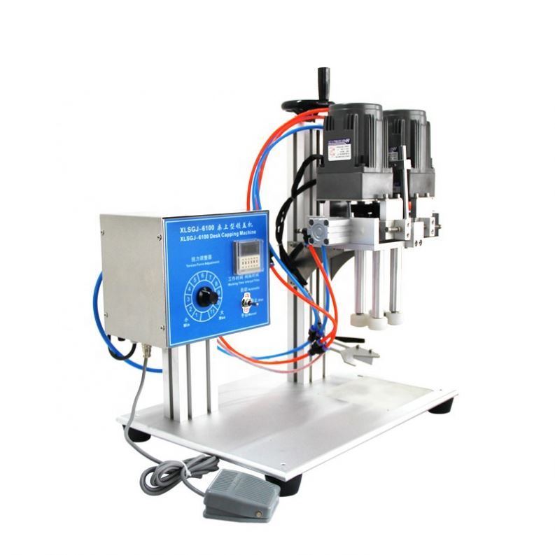 Máquina de fecho de tampas de pulverização, máquina de fecho de garrafas semiautomática para shampoo, géis de chuveiro