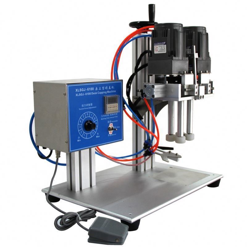 Máquina de fecho de tampas de pulverização, máquina de fecho de garrafas semiautomática para shampoo, géis de chuveiro