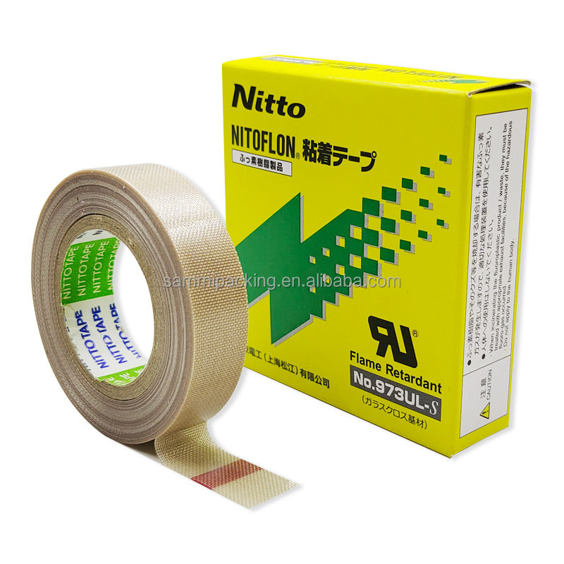 Fluoroplástico de fibra saturada de vidro tecido elétrico Nitto Denko Nitoflon 973UL-S fita adesiva PTFE