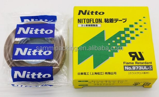 Fluoroplástico de fibra saturada de vidro tecido elétrico Nitto Denko Nitoflon 973UL-S fita adesiva PTFE