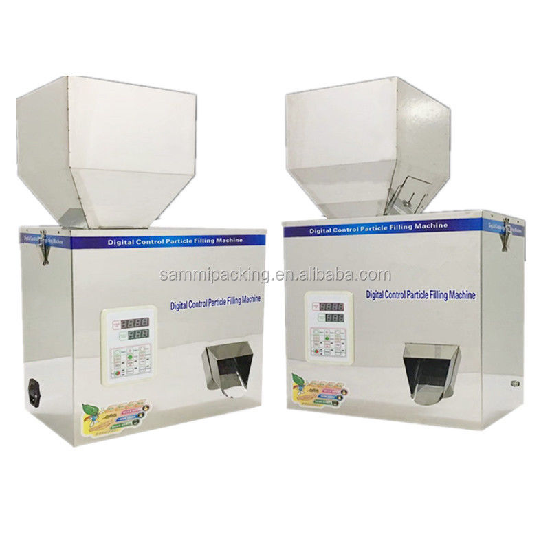 Máquina de enchimento de 5-500g Granulado Máquina de embalagem de partículas de folhas de chá Embutidor de pó Máquina de armazenamento de rack Máquina de pesagem de ervas de arroz Nozes de gergelim