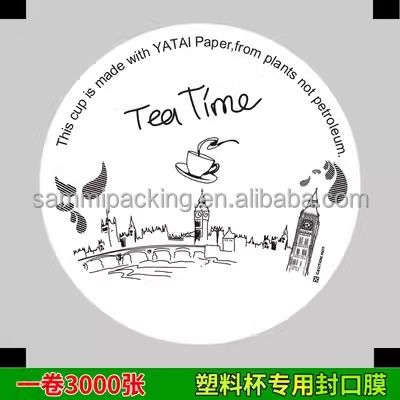 Filme de Vedação para Copos Mais Vendido para Copos de Papel Plástico para Bebidas de Suco, Chá com Leite