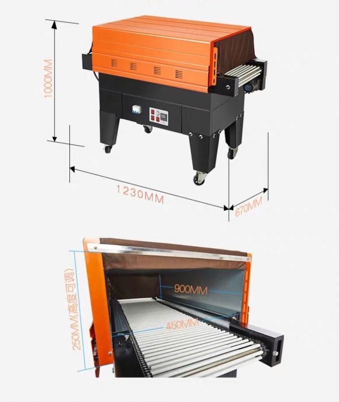Máquina de Termoencolhimento BS4525 Jet para Embalagem de Alimentos, Bebidas e Outros Produtos Unitários