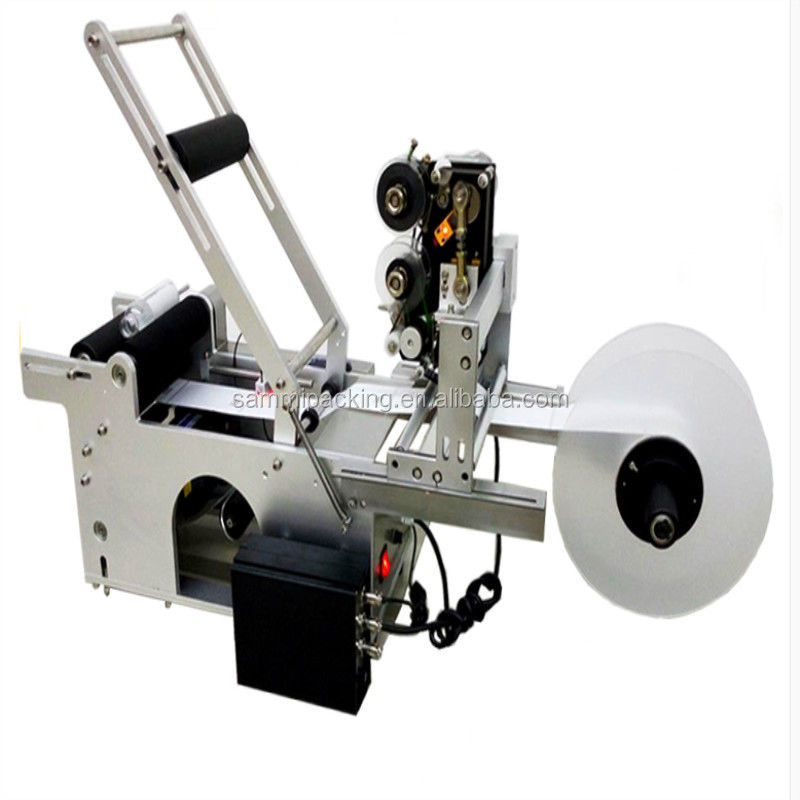 Rotuladora Semi-Automática MT-50D 2 em 1 para Garrafas Redondas de Suco com Impressora de Data