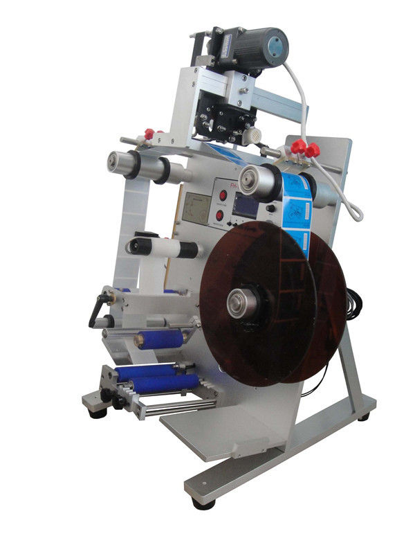 Máquina automática de rotulagem de etiquetas em linha vertical com impressora de data para embalagem de garrafa redonda