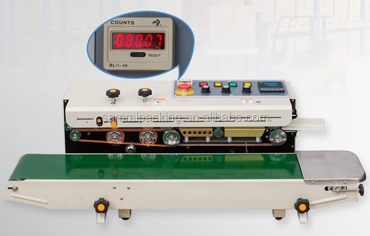 Seladora Contínua de Banda de Alta Velocidade FR900C - Máquina de Selagem de Sacos Plásticos com Contador, Seladora Térmica para Embalagem de Alimentos