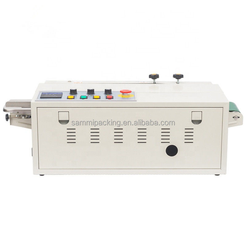 Máquina de selagem de sacos horizontal semiautomática elétrica manual para caixas de cartão e folha, inclui impressão de data de lote