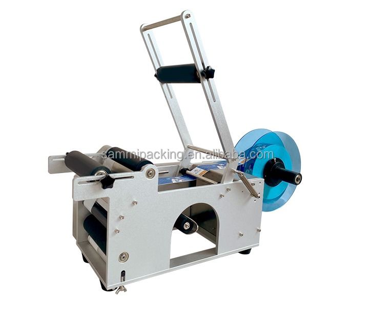 MT-50 Etiquetador semiautomático de garrafas redondas, máquina de rotulagem para latas e garrafas de bebidas