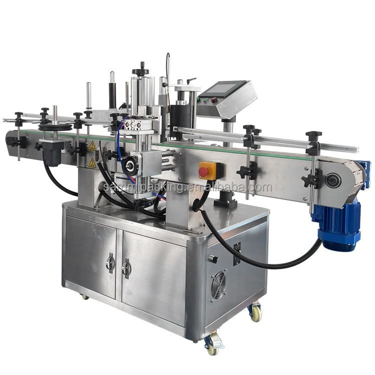Vendas de 2024 na China: Máquinas de Rotulagem de Cilindros Semiautomáticas Confiáveis, Acionadas por Eletricidade, com Componentes PLC, Embalagem em Caixa de Madeira