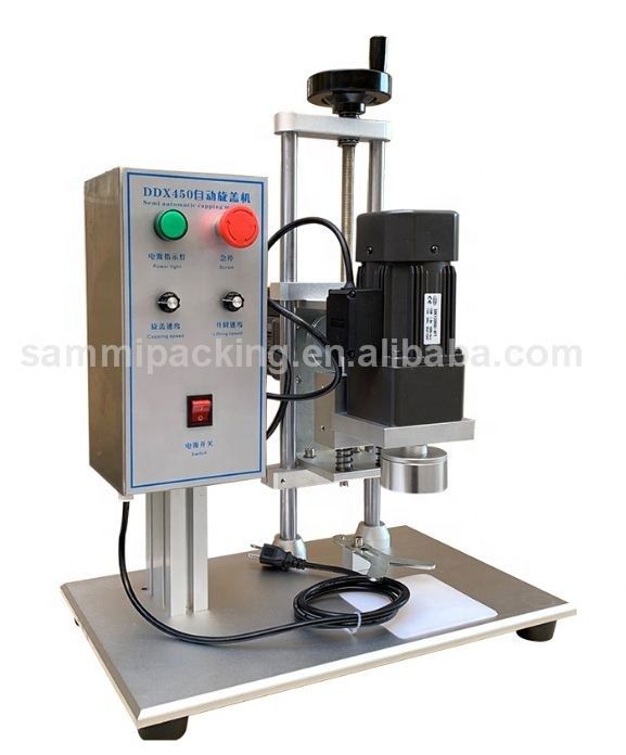 Máquina de Tampar Garrafas de Vidro Semi-Automática de Mesa com Preço Barato para Garrafas de Água e Vidro, Máquina de Rosquear Tampas DDX-450