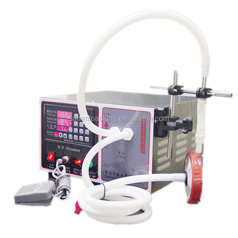 Máquina de enchimento de líquido de pequeno porte semiautomática de aço inoxidável 304 para sumo, mel, óleo, água com refrigerante 17L/min