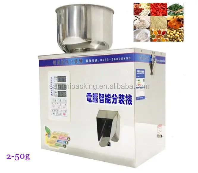 2-50G Flower Powder Dispenser Coffee Bean Tea Bag Seeds Grain Sachet Small Powder Particle Filling Machine (Machina de enchimento de pequenas partículas de pó)