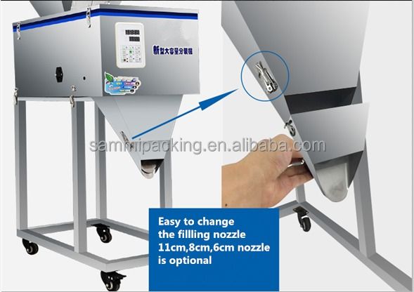 Máquina de subcarga quantitativa de grande capacidade de 50 a 999 g Grãos de alimentos Arroz Chá Embalagem Lavar pó Pesagem Máquina de enchimento