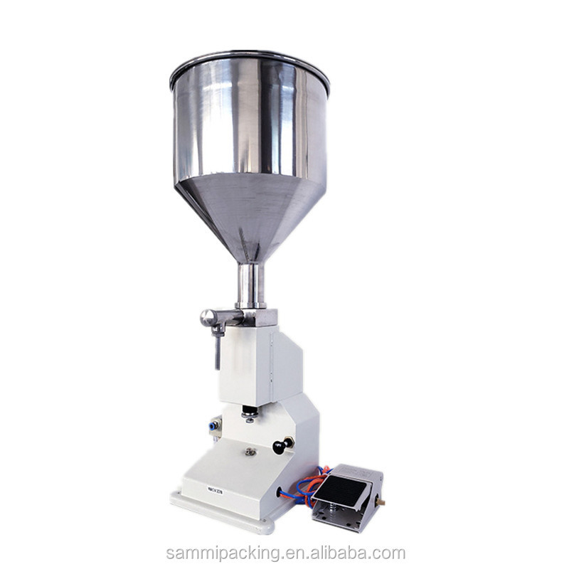 A02 Manual Grade Small Pneumatic Paste Filling Machine 50ml Cream Shampoo Cosmetics Filler for Beverage and Bag Packaging