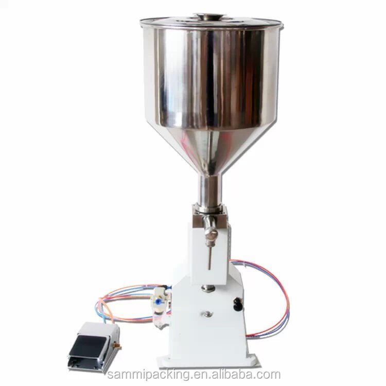 A02 Manual Grade Small Pneumatic Paste Filling Machine 50ml Cream Shampoo Cosmetics Filler for Beverage and Bag Packaging