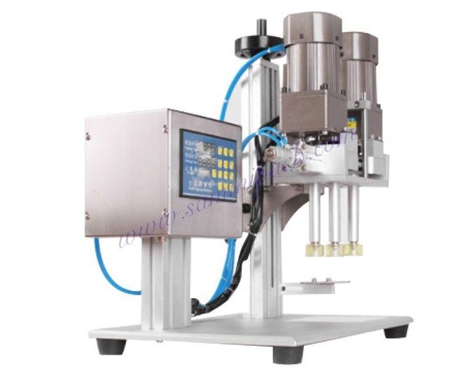 Máquina de vedação por parafuso de 20 mm-50 mm de alta qualidade Motor elétrico semi-automático Acionado para aplicação alimentar Garantia de 1 ano