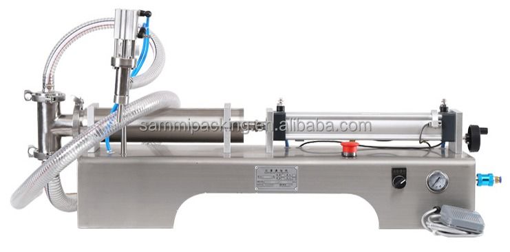 Máquina de Enchimento de Líquidos com Pistão de Cabeça Única de Alta Eficiência, Máquina de Enchimento de Água, Óleo, Suco e Bebidas de 100-1000ml para Garrafa/Lata