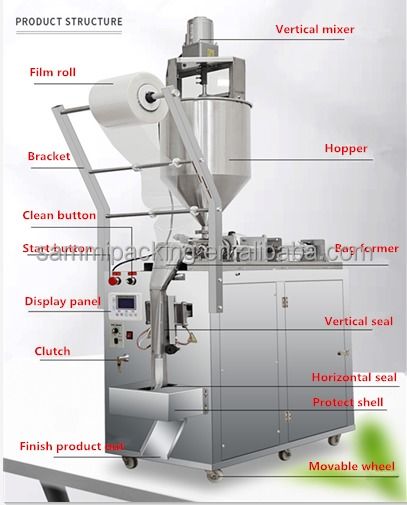 Novo Design Máquina de Embalagem Automática de Saquetes de Líquido Máquina de Embalagem de Molho de Chili Máquina de Embalagem de Saquetes de Mel