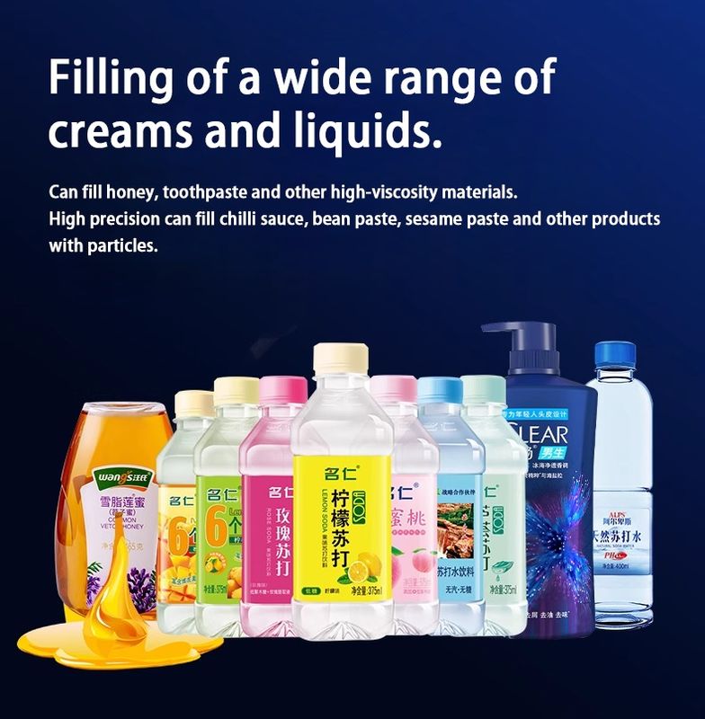Máquina de Enchimento de Líquidos de Alta Viscosidade com Duas Cabeças e Grande Volume de 1000ml a 5000ml / Enchedora de Creme e Pasta