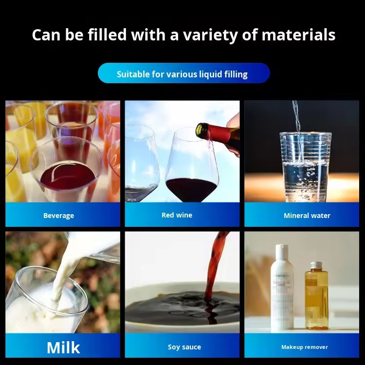 Máquina de Enchimento de Líquidos com Bomba Magnética de Quatro Cabeças para Suco, Bebida, Leite, Enchimento Pequeno com Preço de Fábrica Personalizado