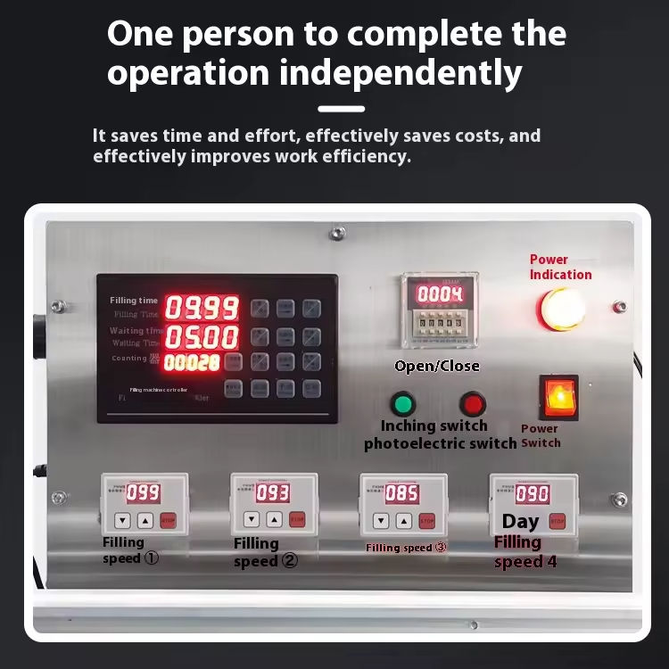 Máquina de Enchimento Automática de Quatro Cabeças de Operação Simples Máquina de Enchimento de Líquido Oral para Leite Suco Molho de Soja Vinagre