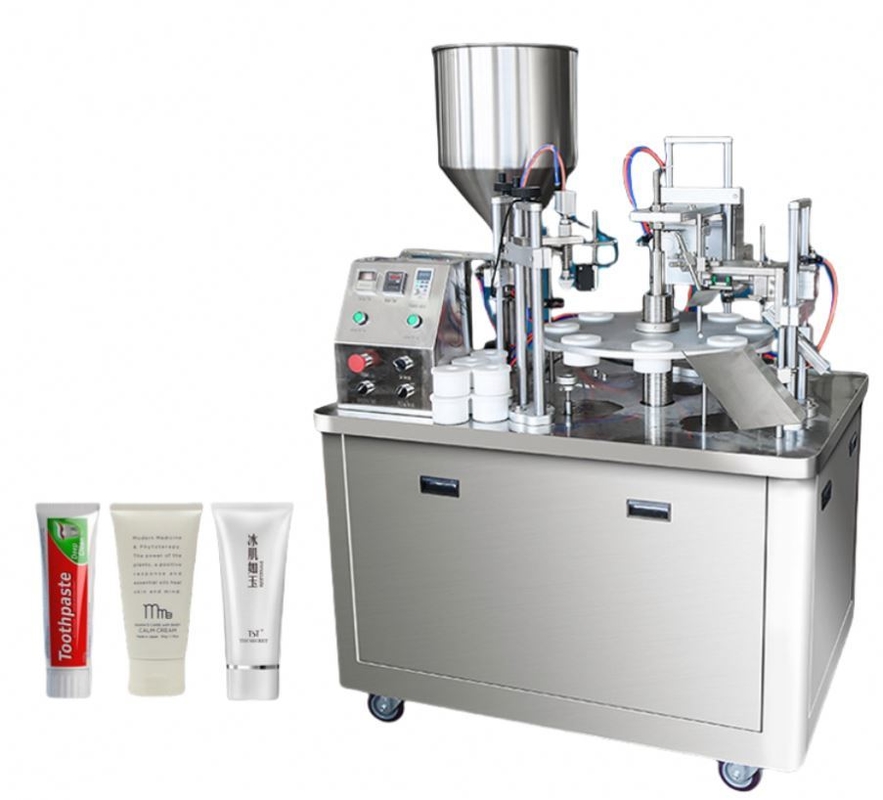 Preço de fábrica Máquina de preenchimento e vedação automática de tubos de ultra-som de alta velocidade de tipo rotativo de tubo macio para cosméticos