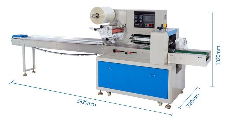 Máquina de Embalagem Flow de Frequência Dupla para Biscoitos Pequenos, Biscoitos, Máquina de Embalagem Flow, Máquina de Embalagem de Alimentos em Almofada